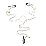 Maxbell Women Nipple Breast Clamps Metal Chain Clips Adults Flirt Silver with bells