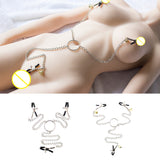 Maxbell Women Nipple Breast Clamps Metal Chain Clips Adults Flirt Silver with bells