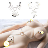 Maxbell Women Nipple Breast Clamps Metal Chain Clips Adults Flirt Silver with bells