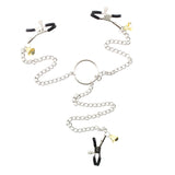 Maxbell Women Nipple Breast Clamps Metal Chain Clips Adults Flirt Silver with bells