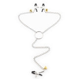 Maxbell Women Nipple Breast Clamps Metal Chain Clips Adults Flirt Silver with bells