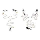 Maxbell Women Nipple Breast Clamps Metal Chain Clips Adults Flirt Silver with bells