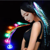 Maxbell 10 Pieces Light up LED Hair Extension Braid Clips Optical Fiber Hair Braids Rose Red