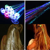 Maxbell 10 Pieces Light up LED Hair Extension Braid Clips Optical Fiber Hair Braids Rose Red