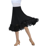 Max Flamenco Ballroom Waltz Dance Big Swing Skirt Tulle Modern Costume Black