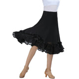 Max Flamenco Ballroom Waltz Dance Big Swing Skirt Tulle Modern Costume Black