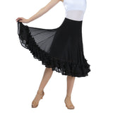 Max Flamenco Ballroom Waltz Dance Big Swing Skirt Tulle Modern Costume Black