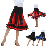 Max Flamenco Ballroom Waltz Dance Big Swing Skirt Tulle Modern Costume Black