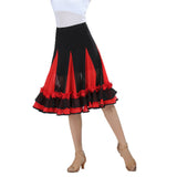 Max Flamenco Ballroom Waltz Dance Big Swing Skirt Tulle Modern Costume Red