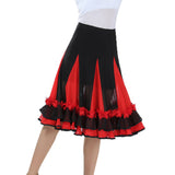 Max Flamenco Ballroom Waltz Dance Big Swing Skirt Tulle Modern Costume Red