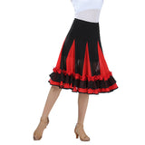 Max Flamenco Ballroom Waltz Dance Big Swing Skirt Tulle Modern Costume Red