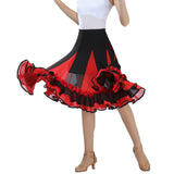 Max Flamenco Ballroom Waltz Dance Big Swing Skirt Tulle Modern Costume Red