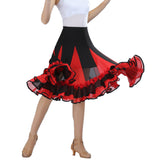 Max Flamenco Ballroom Waltz Dance Big Swing Skirt Tulle Modern Costume Red