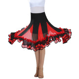 Max Flamenco Ballroom Waltz Dance Big Swing Skirt Tulle Modern Costume Red