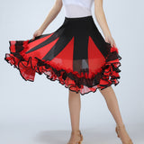 Max Flamenco Ballroom Waltz Dance Big Swing Skirt Tulle Modern Costume Red