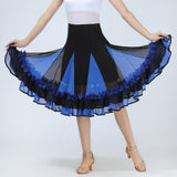 Max Flamenco Ballroom Waltz Dance Big Swing Skirt Tulle Modern Costume Royalblue
