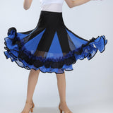 Max Flamenco Ballroom Waltz Dance Big Swing Skirt Tulle Modern Costume Royalblue