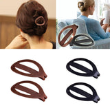 2 Pieces Women Plastic Hair Updo Clip Bun Maker Barrette Styling Tool Black