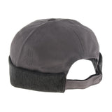 Unisex Biker Skullcap Sailor Cap Rolled Cuff Brimless Beanie Hat Dark gray