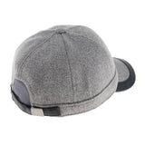 Men's Winter Warm Woolen Peaked Baseball Cap Hat with Earmuffs Metal Buckle Light Gray