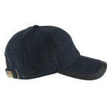 Men's Winter Warm Woolen Peaked Baseball Cap Hat with Earmuffs Dark blue