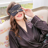 Pure Mulberry Silk Sleep Eye Mask Shade Double-Side Black