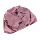 Womens Pure Silk Sleep Hats Wrap Night Cap Hair Care Bonnet Pink