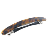 2 Pieces Acrylic Leopard Spring Barrette Hair Clips Accessories Brown