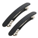 Women French Style Acetate Automatic Barrette Ponytail Holders Black