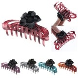 2Pcs Women's Large Flower Hair Claw Clip Strong Hold Hair Claw Clamps Blue