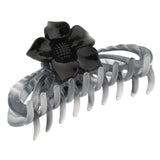Max 2Pcs Women's Large Flower Hair Claw Clip Strong Hold Hair Claw Clamps Gray