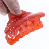 Max Women's Rhinestone Hair Claw Clamp Hair Grip Hair Styling Accessory Red
