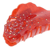 Max Women's Rhinestone Hair Claw Clamp Hair Grip Hair Styling Accessory Red