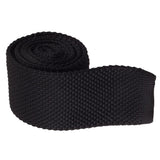 Vintage Smart Casual Mens Solid 2 Skinny Knit Tie For Groom Various Colors Black"