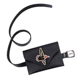 Max Womens PU Leather Belt Fanny Pack with Removable Waist Pouch Black