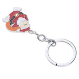 Festival Keychain Metal Keyrings Jewelry Kids Xmas Gift Red Santa Gift