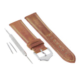 Max Watch Band Quick Release Cow Leather Wristwatch Strap 20mm 22mm Yellow 20mm