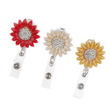 Retractable Badge Holder Keychain Flower ID Badge Reel with Alligator Clip