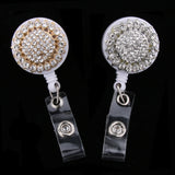 Crystal Retractable Badge Reels Nurse ID Badge Holder with Clip 2 Pack Crystal Flower