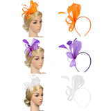 Max Lady Flower Fascinator Hat 1920s Gatsby Bridal Headband Cocktail Party Orange