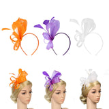 Max Lady Flower Fascinator Hat 1920s Gatsby Bridal Headband Cocktail Party Orange