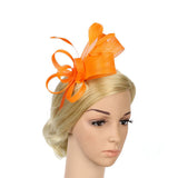 Max Lady Flower Fascinator Hat 1920s Gatsby Bridal Headband Cocktail Party Orange