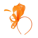 Max Lady Flower Fascinator Hat 1920s Gatsby Bridal Headband Cocktail Party Orange