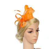 Max Lady Flower Fascinator Hat 1920s Gatsby Bridal Headband Cocktail Party Orange