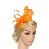 Max Lady Flower Fascinator Hat 1920s Gatsby Bridal Headband Cocktail Party Orange