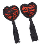 Maxbell Sexy Heart Lace Tassel Pasties Adhesive Nipper Cover Breast Sticker Bra 01