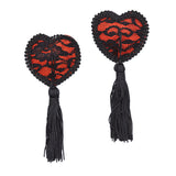 Maxbell Sexy Heart Lace Tassel Pasties Adhesive Nipper Cover Breast Sticker Bra 01