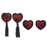 Maxbell Sexy Heart Lace Tassel Pasties Adhesive Nipper Cover Breast Sticker Bra 01