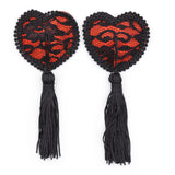 Maxbell Sexy Heart Lace Tassel Pasties Adhesive Nipper Cover Breast Sticker Bra 01