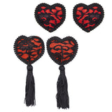 Maxbell Sexy Heart Lace Tassel Pasties Adhesive Nipper Cover Breast Sticker Bra 01